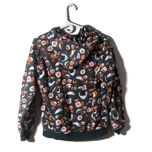 Sushi Hooded Sweatshirt from Hot Topic Dark Gray Unisex Size Small - Picture 2 of 4